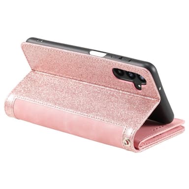 Til Samsung Galaxy S24 FE Deksel med Glidelås og 9 Kortspor — RoseGold