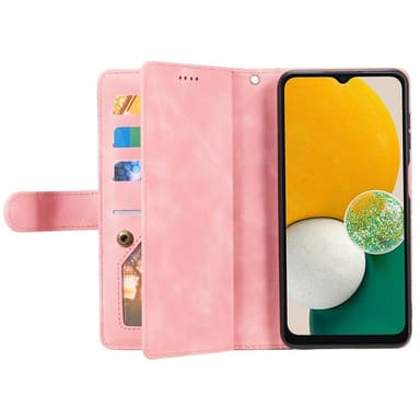 Til Samsung Galaxy S24 FE Deksel med Glidelås og 9 Kortspor — RoseGold