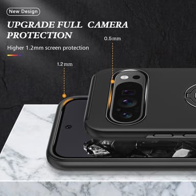 For Pixel 9 Pro XL Hybrid Deksel med Fingerring - Svart