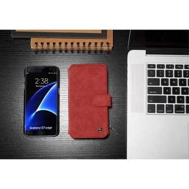 CASEME Samsung Galaxy S7 Edge Retro lær lommebok-deksel Rød