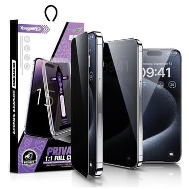 For iPhone 16 Anti-Spy Privacy Skjermbeskytter i Herdet Glass
