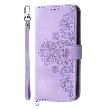 Til Samsung Galaxy A16 5G/A16 4G Deksel med Blomstermønster Lommebok-deksel - Lilla