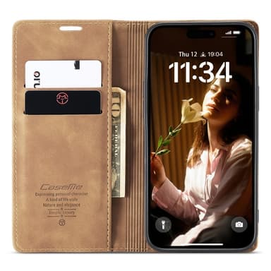 CASEME Lommebok-deksel iPhone 16 - Brun