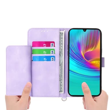 Til Samsung Galaxy A16 5G/A16 4G Deksel med Blomstermønster Lommebok-deksel - Lilla