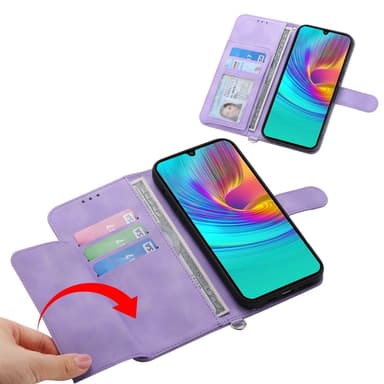 Til Samsung Galaxy A16 5G/A16 4G Deksel med Blomstermønster Lommebok-deksel - Lilla
