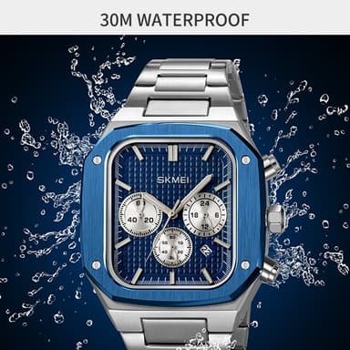 SKMEI Watch Business Quartz Watch Firkantet mote armbåndsur lysende - svart