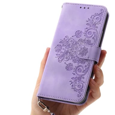 Til Samsung Galaxy A16 5G/A16 4G Deksel med Blomstermønster Lommebok-deksel - Lilla