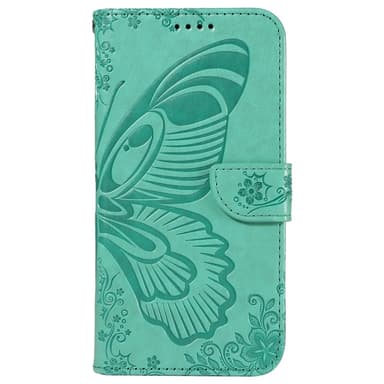 Til Samsung Galaxy S24 FE Deksel Stativ Lommebok-deksel Sommerfuglemønster - Grønn