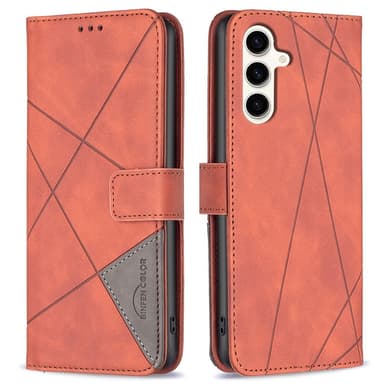 BINFEN COLOR Til Samsung Galaxy S24 FE Støtsikkert Lommebok-deksel - Brun
