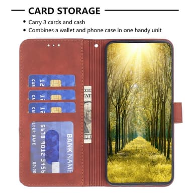 BINFEN COLOR Til Samsung Galaxy S24 FE Støtsikkert Lommebok-deksel - Brun