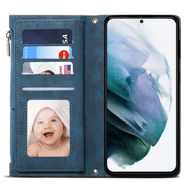 ESEBLE Star Series Til Samsung Galaxy S24 FE Deksel med Glidelåslomme - Blå