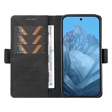 YIKATU til Google Pixel 9/Pixel 9 Pro Mobiltelefonveske - Svart