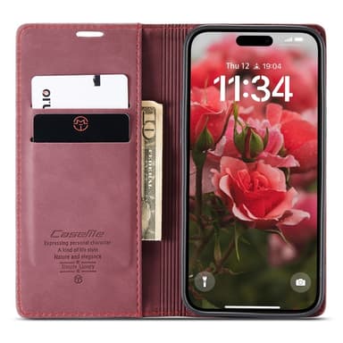 CASEME Lommebok-deksel iPhone 16 - Rød