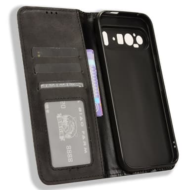 Til Google Pixel 9 Pro XL Lommebok-deksel Eksklusiv Svart