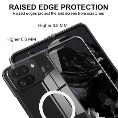 For Google Pixel 9 Pro Fold 5G Magnetisk glass TPU+Akryl med MagSafe