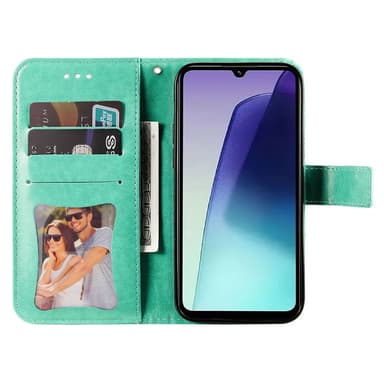 Til Xiaomi Redmi 14C Lommebok-deksel med blomstermønster - grønn