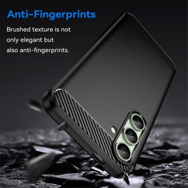 Samsung Galaxy S24 FE Karbonfiber Teksturdeksel - Svart