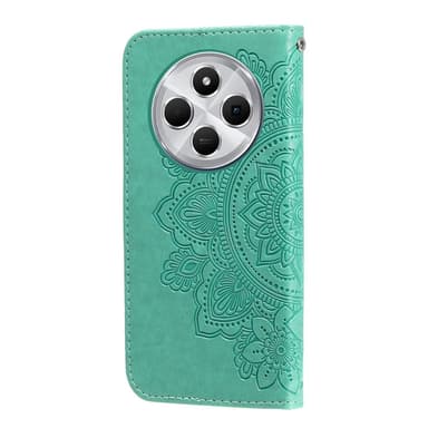 Til Xiaomi Redmi 14C Lommebok-deksel med blomstermønster - grønn