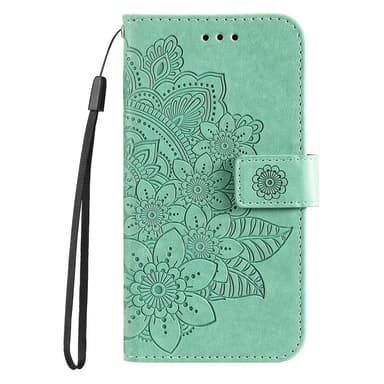 Til Xiaomi Redmi 14C Lommebok-deksel med blomstermønster - grønn