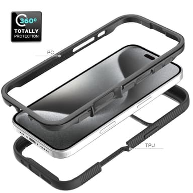 Deksel til iPhone 16 Pro PC+TPU Klar telefonveske med PET-skjermfilm