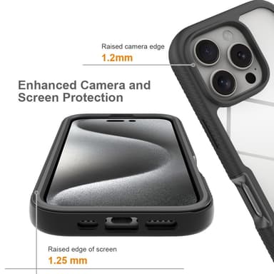 Deksel til iPhone 16 Pro PC+TPU Klar telefonveske med PET-skjermfilm