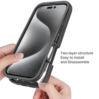 Deksel til iPhone 16 Pro PC+TPU Klar telefonveske med PET-skjermfilm