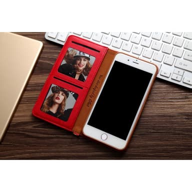 CMAI2 Litchi Lommebok-deksel til iPhone 7 Plus - Rød
