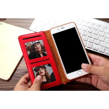 CMAI2 Litchi Lommebok-deksel til iPhone 7 Plus - Rød