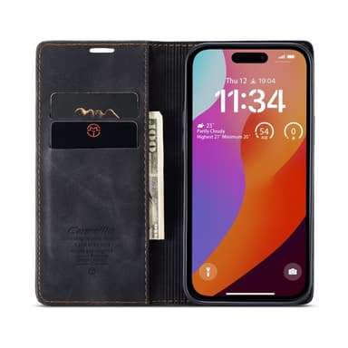CASEME Lommebok-deksel iPhone 16 Pro - Svart