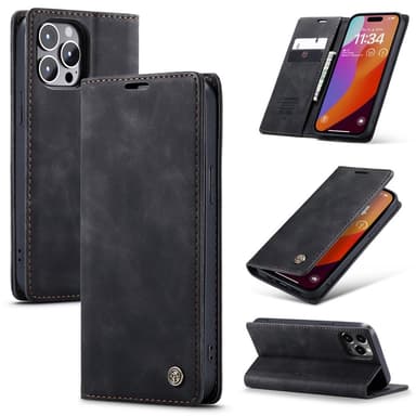 CASEME Lommebok-deksel iPhone 16 Pro - Svart