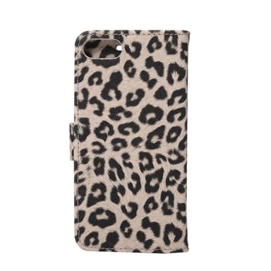 iPhone 7/iPhone 8/SE Lommebok-deksel/Deksel Leopard Grå - Svart