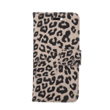 iPhone 7/iPhone 8/SE Lommebok-deksel/Deksel Leopard Grå - Svart