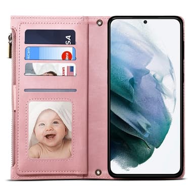 ESEBLE Star Series Til Samsung Galaxy S24 FE Deksel med Glidelåslomme - Rose Gull