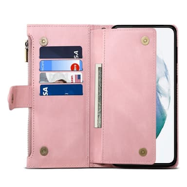 ESEBLE Star Series Til Samsung Galaxy S24 FE Deksel med Glidelåslomme - Rose Gull