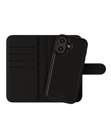 Holdit Case Cover Lommebok-deksel Magnet Plus Svart til iPhone 16 Plus