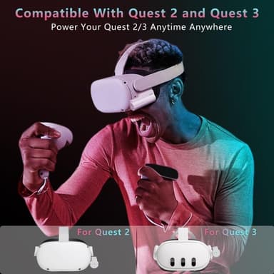 For Meta Quest 3 Quest 2 5000mAh 18W rask batteri-powerbank med LED-indikator