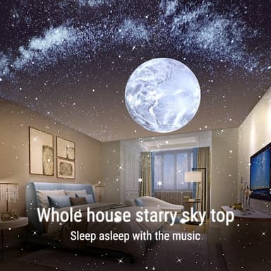 Multifunksjonell Galaxy Star-projektor Hvit støy Bluetooth-høyttaler