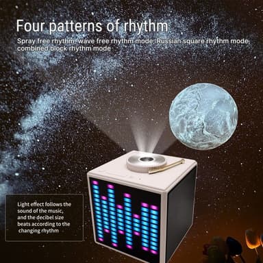Multifunksjonell Galaxy Star-projektor Hvit støy Bluetooth-høyttaler