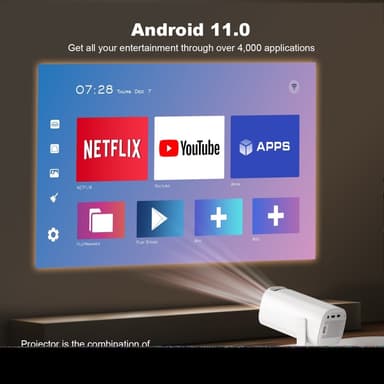 4K-projektor Dual WiFi Bluetooth HD Video LED-projektor for hjemmekino