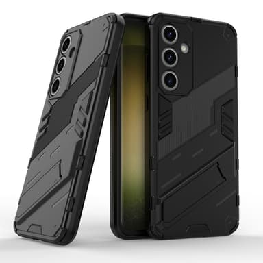 Til Samsung Galaxy S24 FE Kickstand Hybrid Hard PC Soft TPU Telefonveske - Svart
