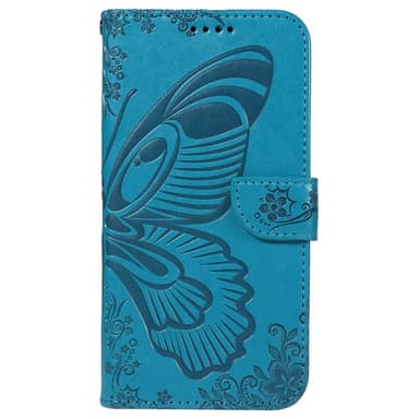 Til Samsung Galaxy S24 FE Deksel Stativ Lommebok-deksel Sommerfuglemønster - Blå