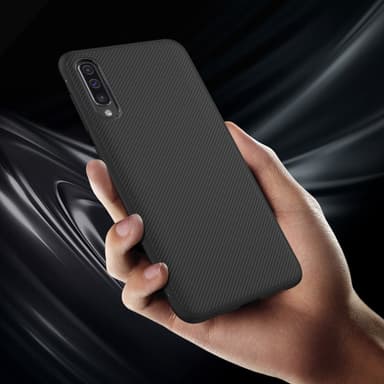 Samsung Galaxy A50 Twill Tekstur TPU-deksel - Svart