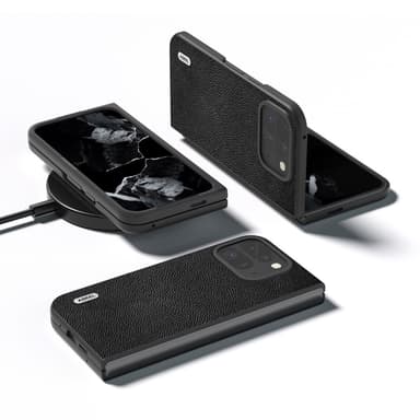ABEEL til Google Pixel 9 Pro Fold 5G Telefonveske Litchi Texture Cover - Svart