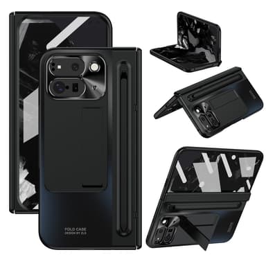 For Google Pixel 9 Pro Fold 5G Deksel med Herdet Glassfilm, Stylus - Svart