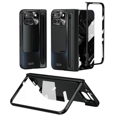 For Google Pixel 9 Pro Fold 5G Deksel med Herdet Glassfilm, Stylus - Svart