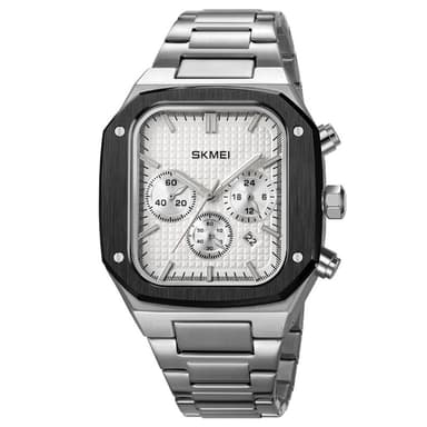 SKMEI Watch Business Quartz Watch Firkantet mote armbåndsur lysende - sølv