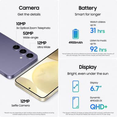 Samsung Galaxy S24 Plus 5G smarttelefon 12/256GB Cobalt Violet