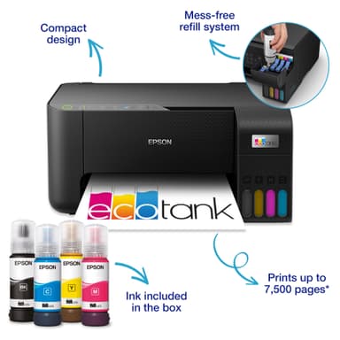 Epson EcoTank ET-2865 multifunksjonsskriver C11CJ67433 (sort)