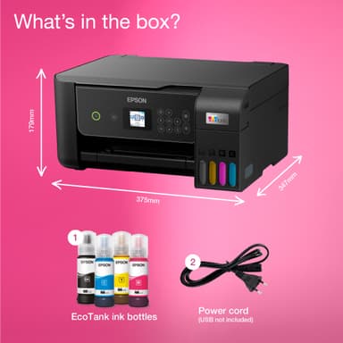 Epson EcoTank ET-2875 multifunksjonsskriver C11CJ66424 (sort)