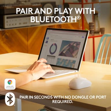 Logitech M240 Silent Bluetooth trådløs datamus (hvit)